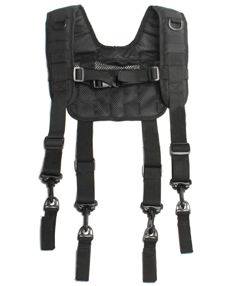 MELOTOUGH Tactical Outdoor H-Harness Duty Belt Suspenders Black (Battle Belt not Included) - Image 1